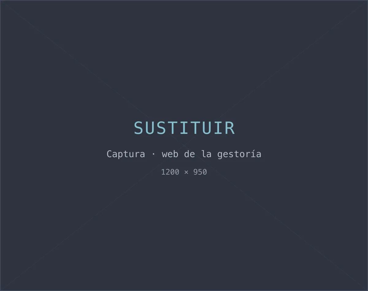 Maqueta de la página de inicio de una gestoría ficticia